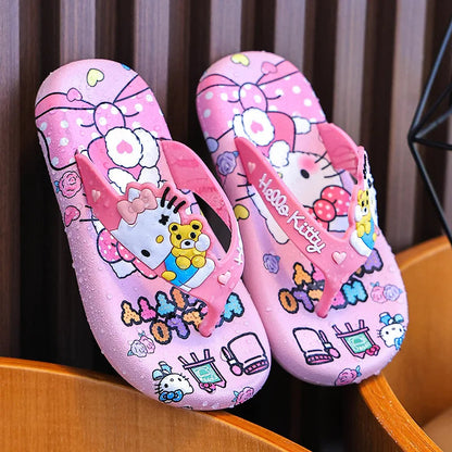 Hellokittys Sanrios Slippers Girl Summer Fashion Kawaii Cartoon Wearing Outside Fashion Cartoon Flip Flops Leisure Anime Figure My Store