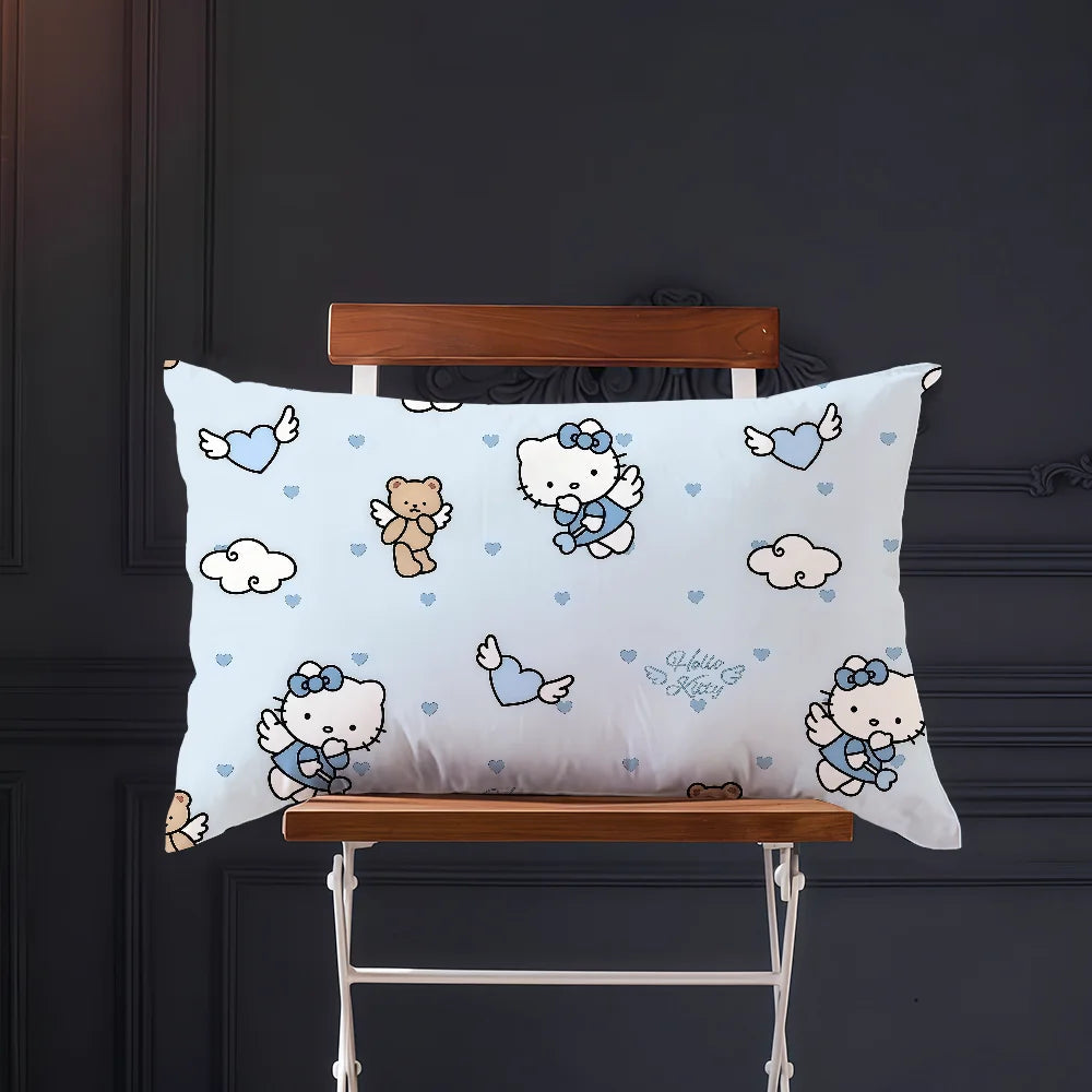 pink Tiling Pattern cushion cover Rectangle Pillow Cover bow Hello kawaii Home Sofa living Room k-Kitty Coffee Shop Pillowcase My Store
