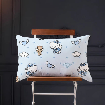 pink Tiling Pattern cushion cover Rectangle Pillow Cover bow Hello kawaii Home Sofa living Room k-Kitty Coffee Shop Pillowcase My Store