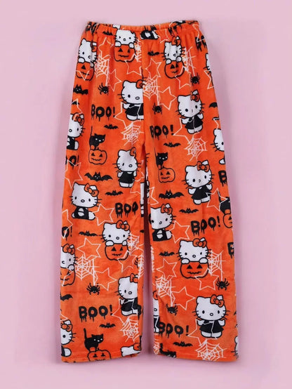 2026 New Hello Kitty Pajamas Pants Anime Women's Pajama Pants Cartoon Couple Home Sleepwear Trousers Leisure Home Clothing My Store