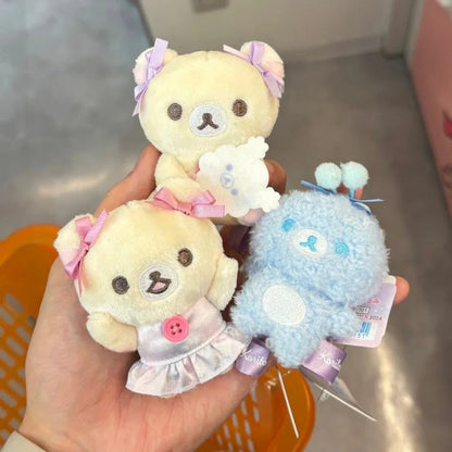 kawaii 8cm cartoon Korilakkuma Small Plush Pendant Sky Cotton Candy Series Rilakkuma lovely unicorn plush keychain Girly gift My Store