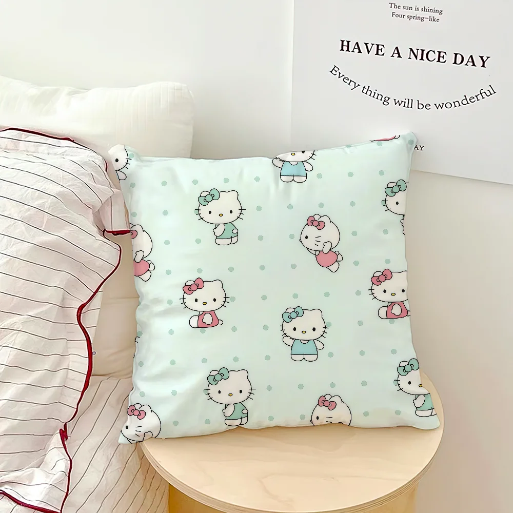 cushion cover soft Pillow bow Case for Hello Sofa Living Room kawaii Home Decor Protective k-Kitty SRO pink Pattern Covers My Store