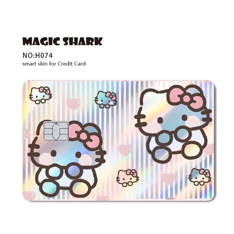 Hot Sale Hello Kitty Kuromi Holographic Laser Shinny Film Skin Cover Sticker for Debit Credit Card Bank Card My Store