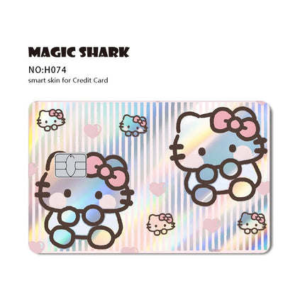 Hot Sale Hello Kitty Kuromi Holographic Laser Shinny Film Skin Cover Sticker for Debit Credit Card Bank Card My Store