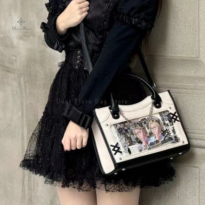 Y2K Cute Ita Bag Girl Transparent Messenger Bag Women's Fashion Shoulder Crossbody Bag Ladys DIY Display Tote Bag Lolita Handbag My Store