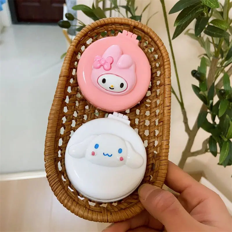 Hello kitty Kuromi My melody cute cartoon foldable comb mirror one-piece creative student portable dormitory make-up mirror My Store