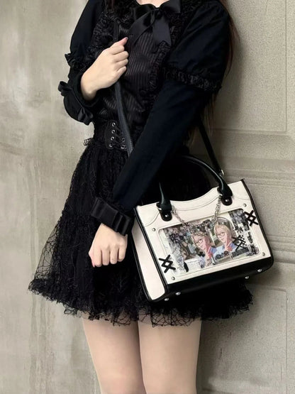 Y2K Cute Ita Bag Girl Transparent Messenger Bag Women's Fashion Shoulder Crossbody Bag Ladys DIY Display Tote Bag Lolita Handbag My Store