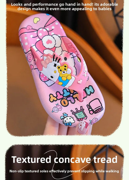 Hellokittys Sanrios Slippers Girl Summer Fashion Kawaii Cartoon Wearing Outside Fashion Cartoon Flip Flops Leisure Anime Figure My Store