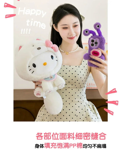 Hot Sanrio Large Size Hello Kitty Transforms Into A Puppy Series Plush Toy Cartoon Anime Filled Doll Kawaii Decorate Girl Gifts My Store