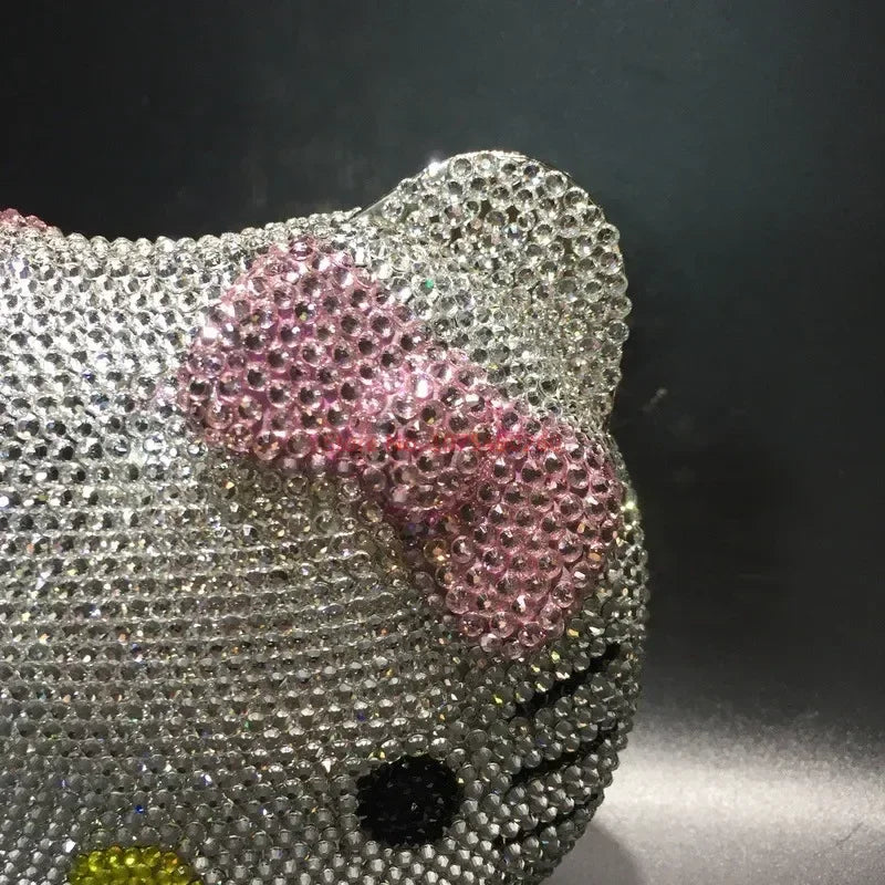 Hellokitty Anime Cartoon Shape Rhinestone Cartoon Full Of Diamonds Dinner Bag Handmade Diamond-Set Lady'S Clutch Christmas Gift My Store