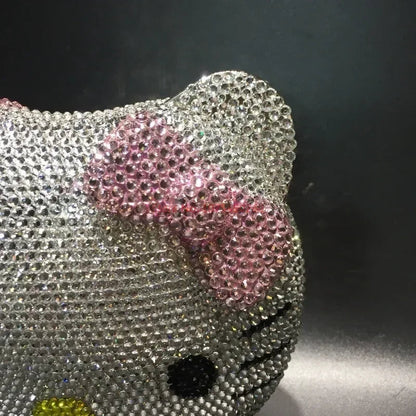 Hellokitty Anime Cartoon Shape Rhinestone Cartoon Full Of Diamonds Dinner Bag Handmade Diamond-Set Lady'S Clutch Christmas Gift My Store