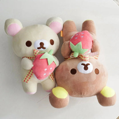 White Strawberry Rilakkuma Plush collection Teddy Bear Peluche Anime Bear Kuma Plushies Stuffed Doll Kawaii Room Decor Girl Gift My Store