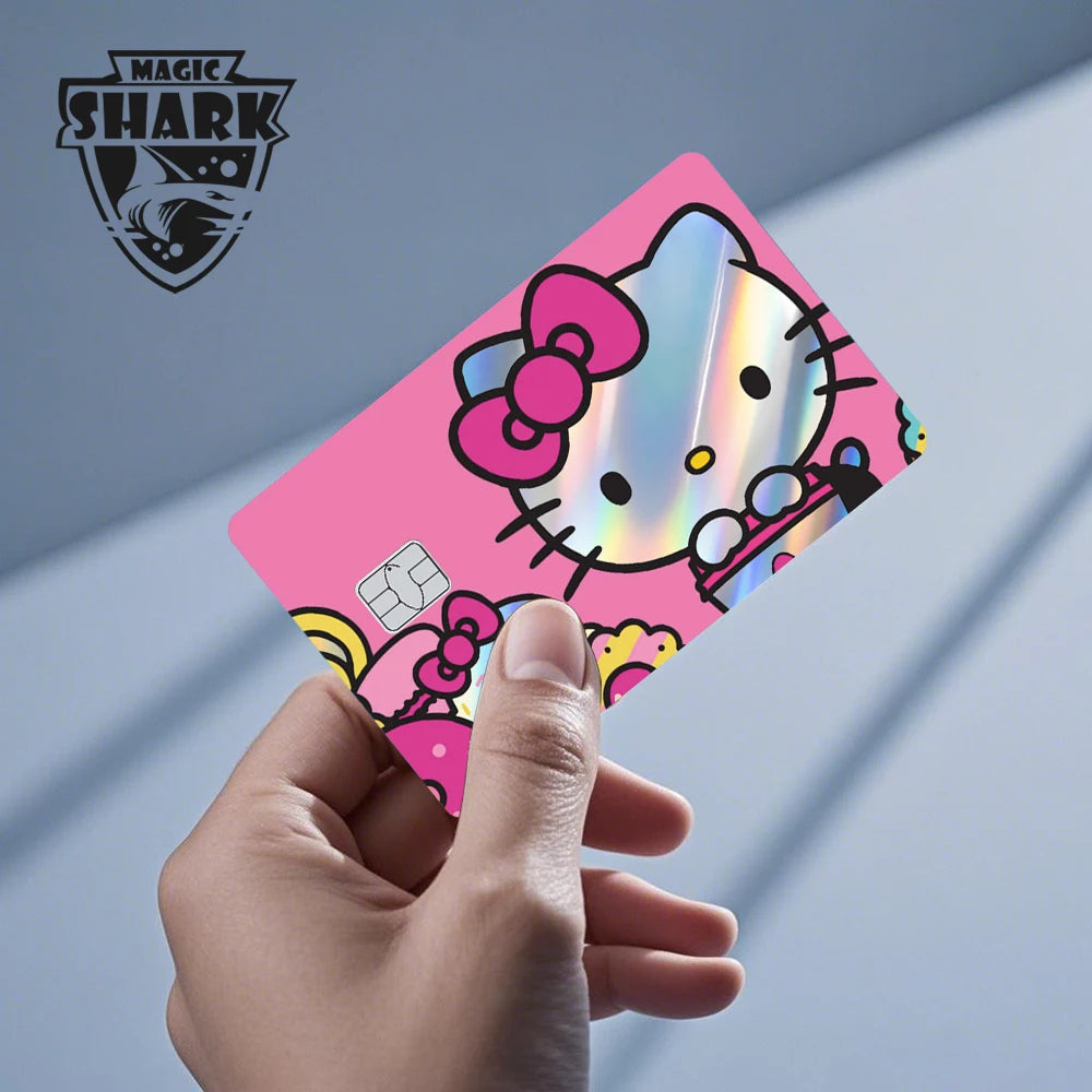 Hot Sale Hello Kitty Kuromi Holographic Laser Shinny Film Skin Cover Sticker for Debit Credit Card Bank Card My Store