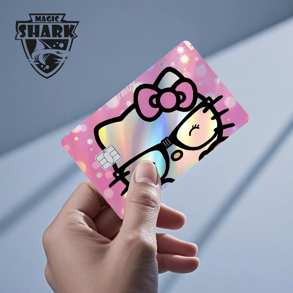 Hot Sale Hello Kitty Kuromi Holographic Laser Shinny Film Skin Cover Sticker for Debit Credit Card Bank Card My Store