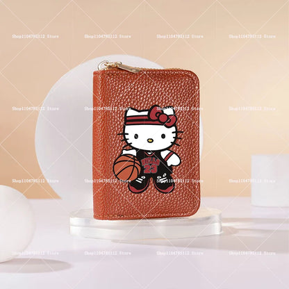 Hello Kitty Short Coin Purse with Card Slots Zipper Wallet Large Capacity Multiple Colors Credit Card Holder Coin Packet Gift My Store