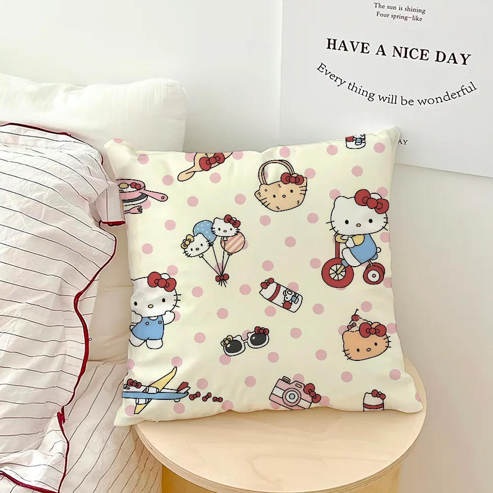 cushion cover soft Pillow bow Case for Hello Sofa Living Room kawaii Home Decor Protective k-Kitty SRO pink Pattern Covers My Store