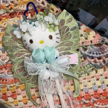Hello Kitty cosplay butterfly fairy series cartoon plush doll keychain PP cotton stuffed doll kawaii pendant decoration gift My Store