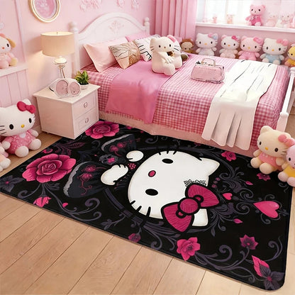 1pc of Sanrio Hello Kitty Plush Rug - Washable, Cartoon-Style Mat Suitable for Bedroom And Living Room Decor, Featuring Pink R My Store