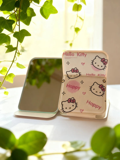 Carry-on portable cartoon Hello Kitty makeup mirror mini folding mirror good-looking cute mirror small mirror kawaii My Store