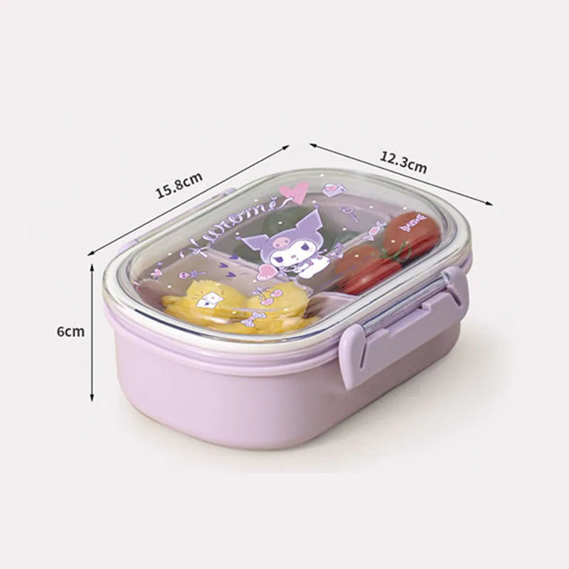 580Ml Sanrio Bento Box Kawaii Hello Kitty Cinnamoroll Kuromi Large Capacity Student Portable Separated Fruit Preservation Box My Store