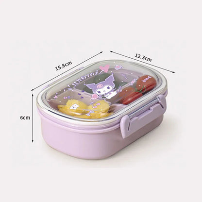 580Ml Sanrio Bento Box Kawaii Hello Kitty Cinnamoroll Kuromi Large Capacity Student Portable Separated Fruit Preservation Box My Store