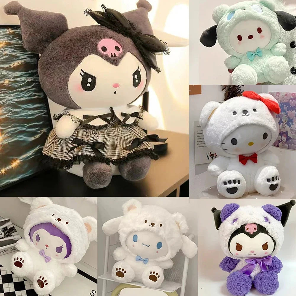 Sanrio 25cm Hello kitty Kuromi Mymelody Cinnamorol Kawaii Anime Plush Toys  Soft Stuffed Doll Plushie Pillow Xmas Gift Decor!!! My Store