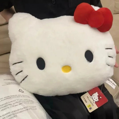 Sanrios Anime Hello Kitty Plush Toy Cute Cartoon Head Pillow Kawaii Sofa Bedside Cushion Car Cushion Nap Pillow Room Decoration My Store