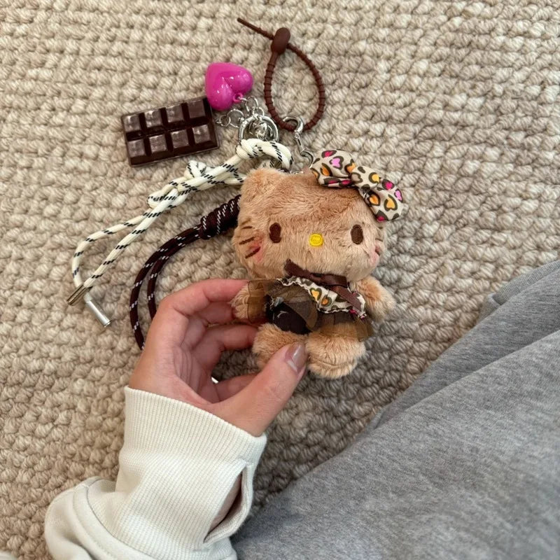 Cartoon Hello Kitty Leopard Print Series Plush Doll Pendant PP Cotton Stuffed Doll Kawaii Keychain Cute Accessories Holiday Gift My Store