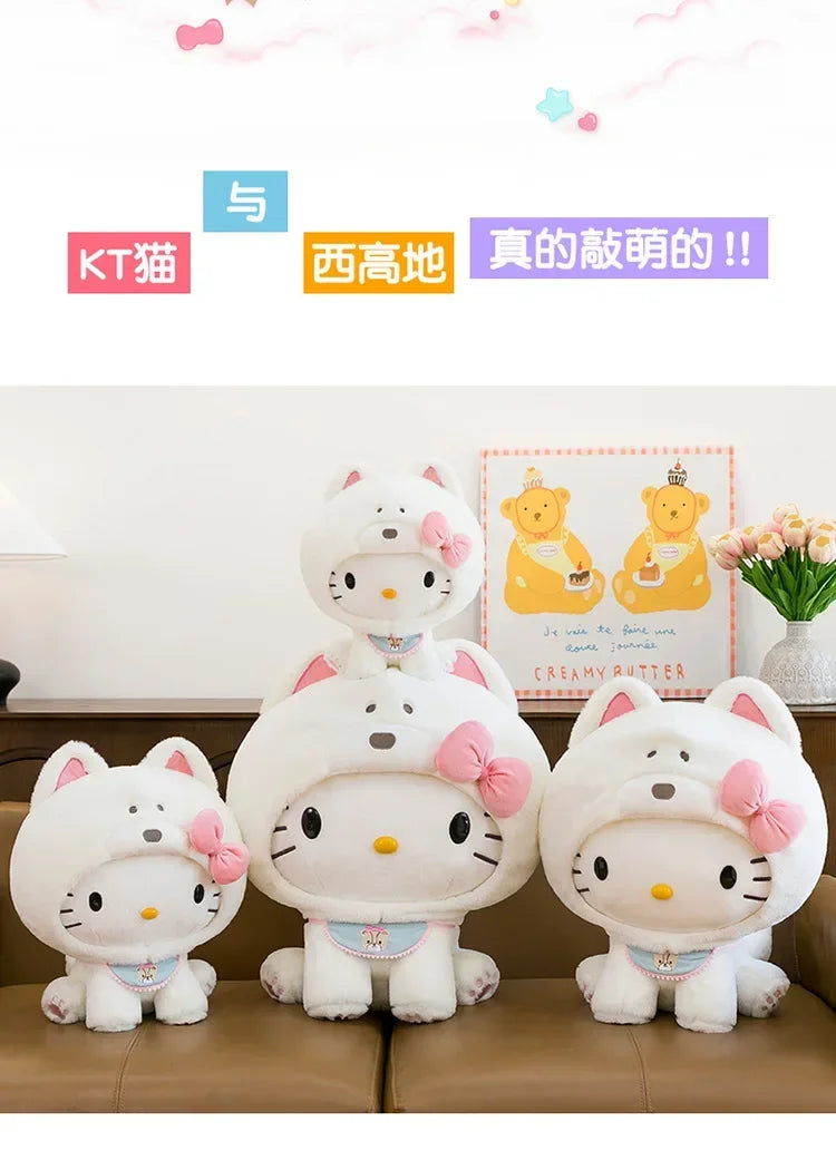 Hot Sanrio Large Size Hello Kitty Transforms Into A Puppy Series Plush Toy Cartoon Anime Filled Doll Kawaii Decorate Girl Gifts My Store