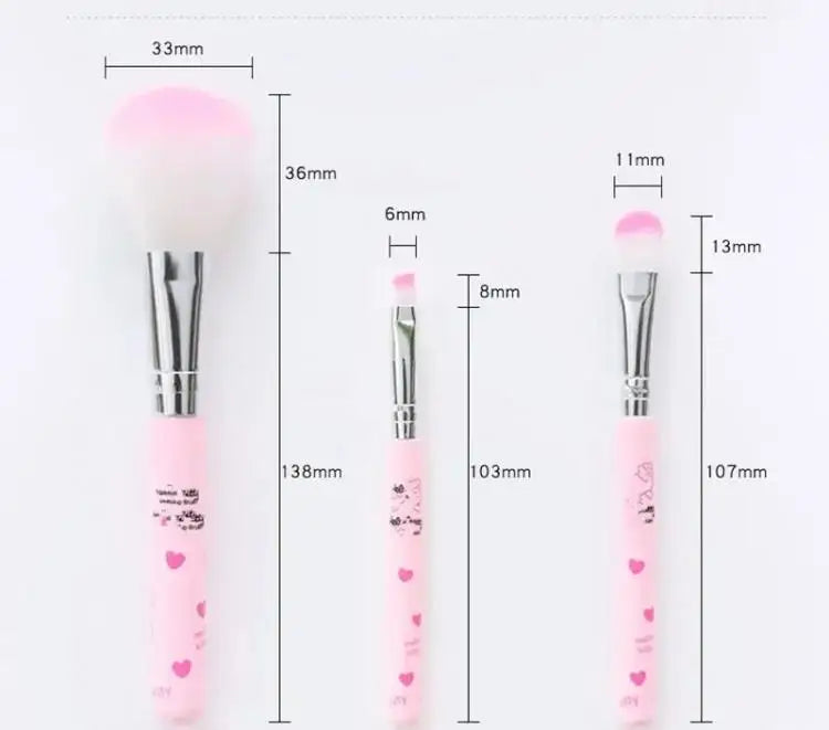 7Pcs Hello Kitty Makeup Brush Set Cute Cartoon Beauty Tools Eyeshadow Blush Eyebrow Brush Kit Girl Gifts My Store