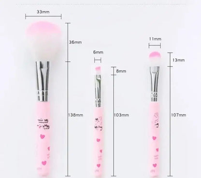 7Pcs Hello Kitty Makeup Brush Set Cute Cartoon Beauty Tools Eyeshadow Blush Eyebrow Brush Kit Girl Gifts My Store