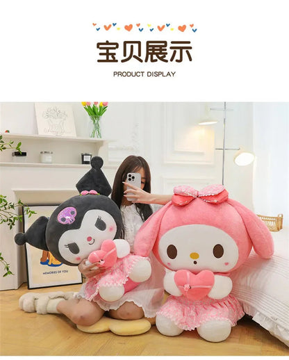 60cm Sanrio Kuromi Melody Hello Kitty Plush Toy Kawaii Cartoon Big Size KT Cat Plush Doll Soft Stuffed Pillow Kids Birthday Gift My Store