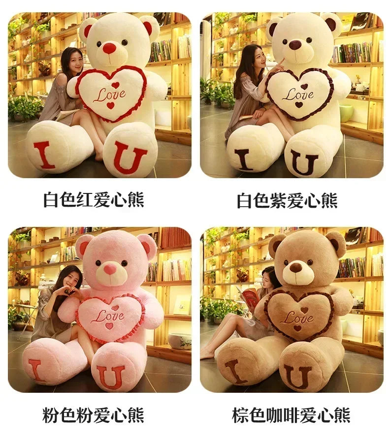 Teddy Bear 80/100cm Size Plush Toy Big Giant Pink Soft Stuffed Animals Pillow Dolls Grilfriend Girl Wife Birthday Valentines Day My Store