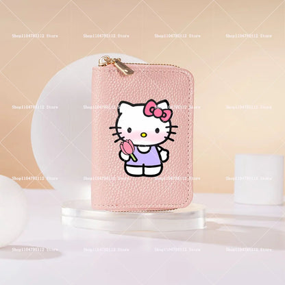 Hello Kitty Short Coin Purse with Card Slots Zipper Wallet Large Capacity Multiple Colors Credit Card Holder Coin Packet Gift My Store
