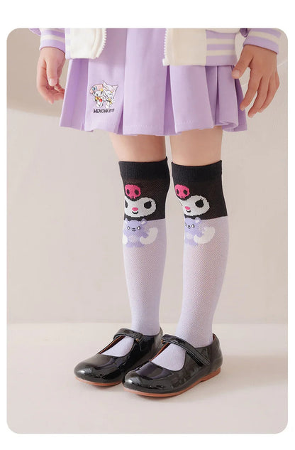 3 Pairs Spring and Summer Cartoon Anime Hello Kitty Pattern Girls Over knee Socks Cotton Comfortable and Soft Casual Girls Socks My Store