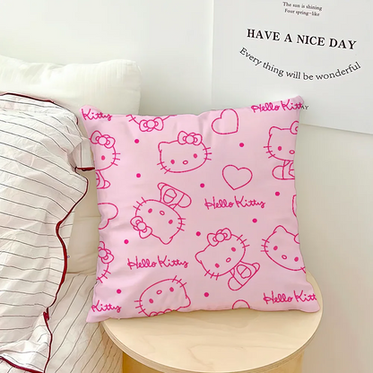 cushion cover soft Pillow bow Case for Hello Sofa Living Room kawaii Home Decor Protective k-Kitty SRO pink Pattern Covers My Store