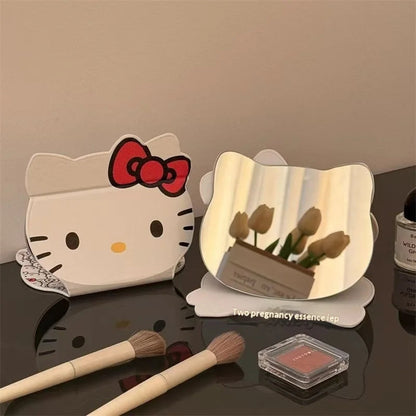 Kawaii HelloKitty Cartoon Folding Makeup Mirror Desktop Vanity Mirror Dormitory Portable Cosmetic Mirror for Girls Women My Store