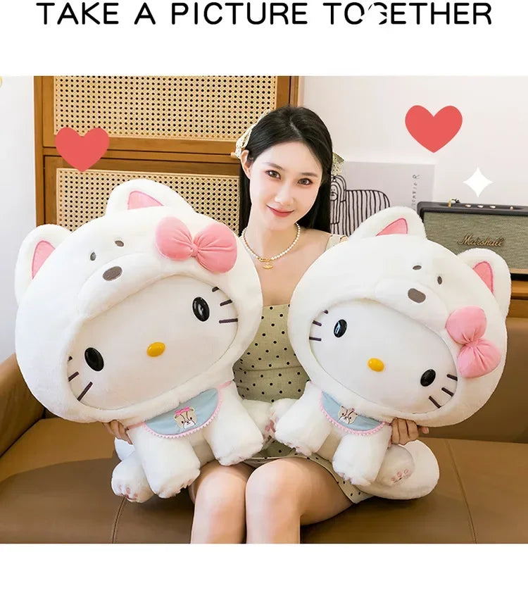 Hot Sanrio Large Size Hello Kitty Transforms Into A Puppy Series Plush Toy Cartoon Anime Filled Doll Kawaii Decorate Girl Gifts My Store