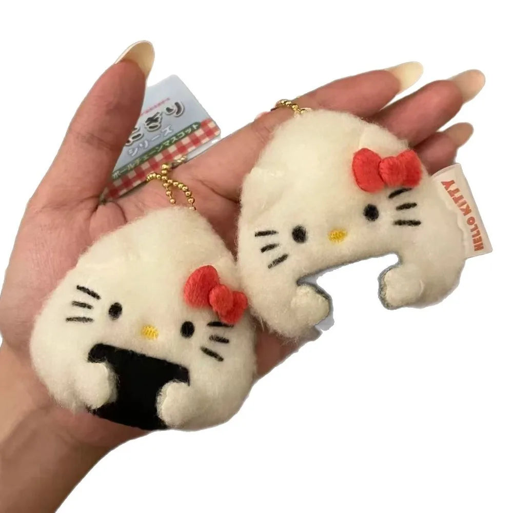 iigen Sanrio Hello Kitty Rice and Vegetable Sushi Pendant Keychain Cute Plush Cat Doll Bag Hanging Pendant Jewelry Accessories My Store