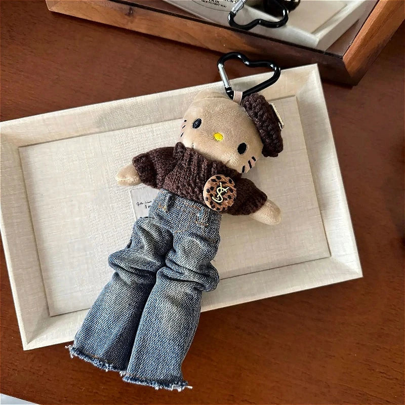 New Sanrio Plush Pendant Hello Kitty Long Leg Series Autumn/Winter Cute Bag Pendant Car Hanger Keychain Best Friend Gift My Store