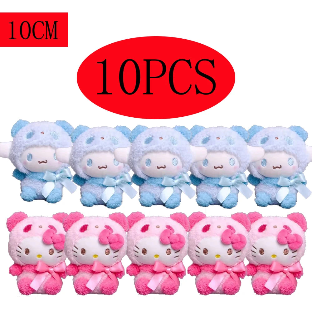 10pcs Sanrio Keychain Plush Anime Kuromi Doll Keyring Hello Kitty Plushie Cinnamoroll KeyChains Bag Pendant Toy Gift for Girls My Store