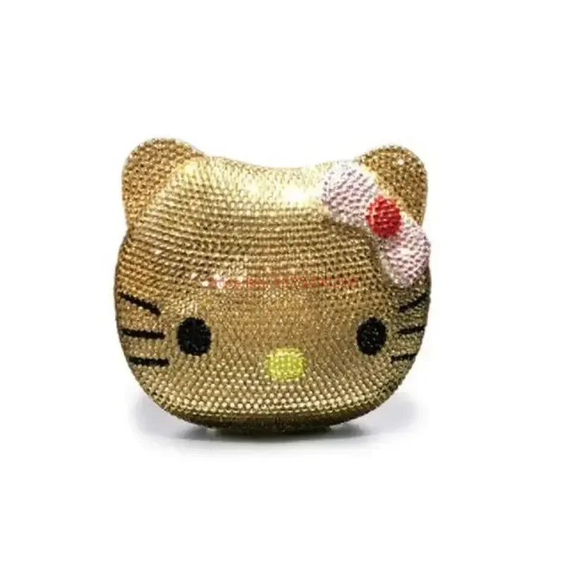 Hellokitty Anime Cartoon Shape Rhinestone Cartoon Full Of Diamonds Dinner Bag Handmade Diamond-Set Lady'S Clutch Christmas Gift My Store
