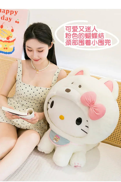 Hot Sanrio Large Size Hello Kitty Transforms Into A Puppy Series Plush Toy Cartoon Anime Filled Doll Kawaii Decorate Girl Gifts My Store