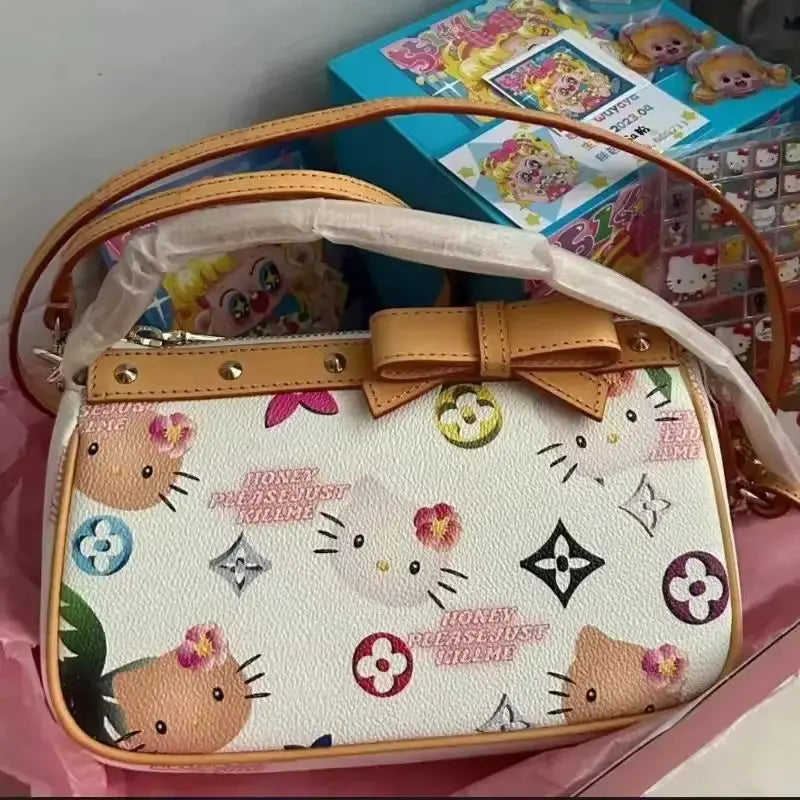 Sanrio Hello Kitty Anime Peripheral Products Outdoor Handbags Women One Shoulder Style Stick Bag Trendy Crossbody Bag Toy Gifts My Store