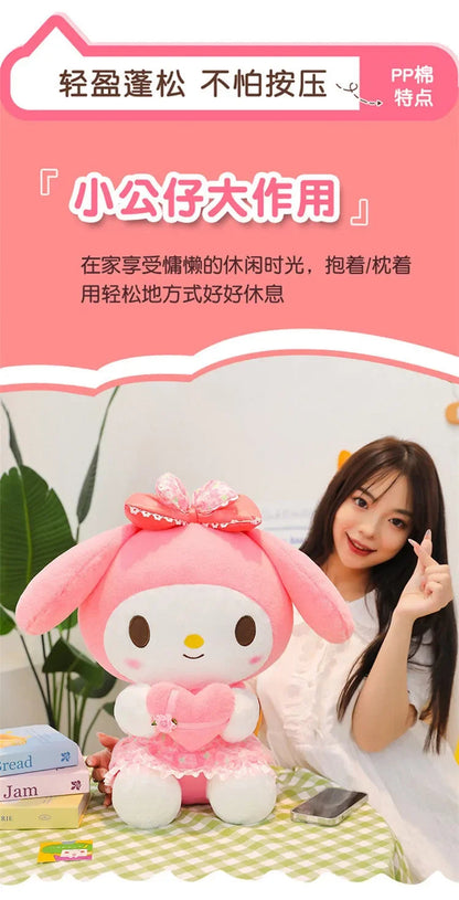 60cm Sanrio Kuromi Melody Hello Kitty Plush Toy Kawaii Cartoon Big Size KT Cat Plush Doll Soft Stuffed Pillow Kids Birthday Gift My Store