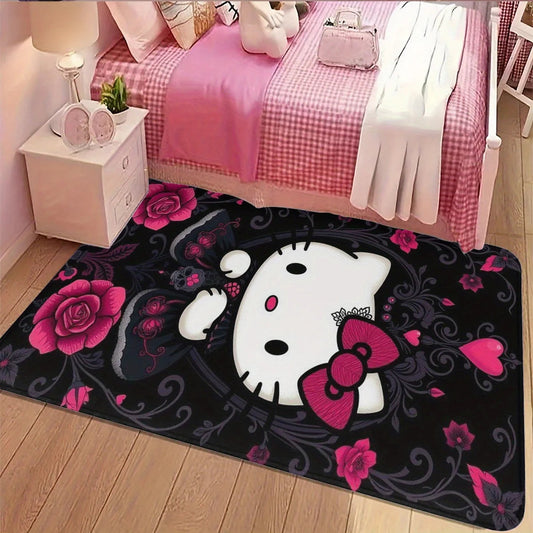 1pc of Sanrio Hello Kitty Plush Rug - Washable, Cartoon-Style Mat Suitable for Bedroom And Living Room Decor, Featuring Pink R My Store