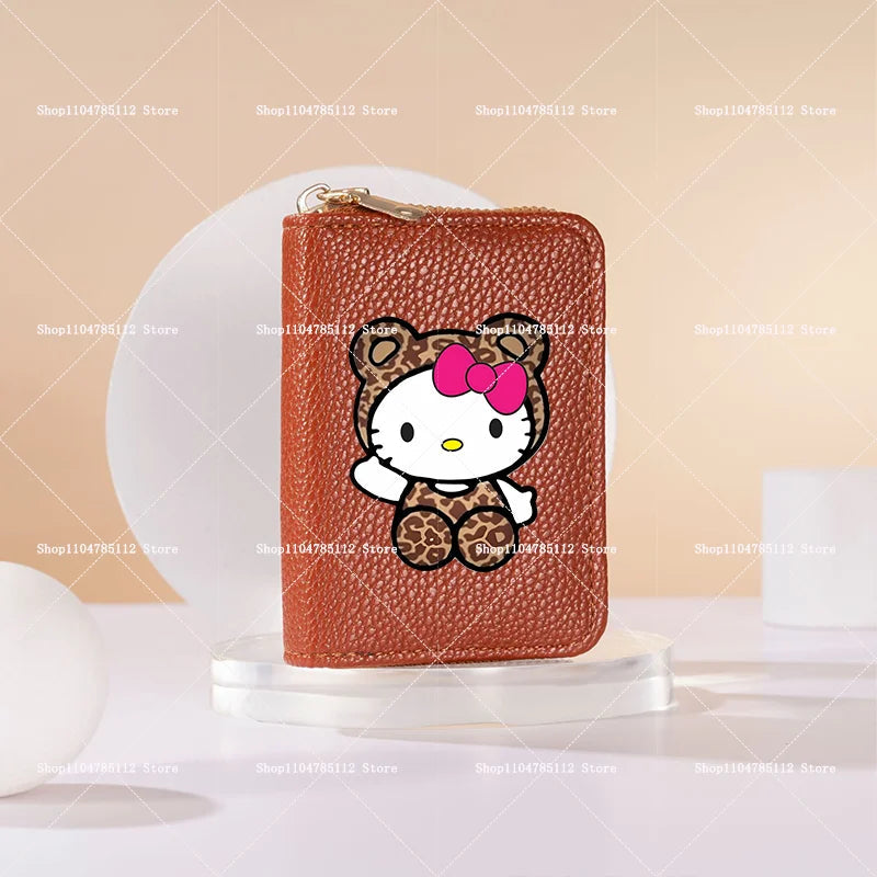 Hello Kitty Short Coin Purse with Card Slots Zipper Wallet Large Capacity Multiple Colors Credit Card Holder Coin Packet Gift My Store