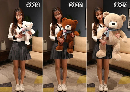 40/60/80cm Kawaii Scarf Teddy Bear Plush Toy Soft Stuffed Animal Xmas Birthday Gift for Girls Boys Kids Children My Store