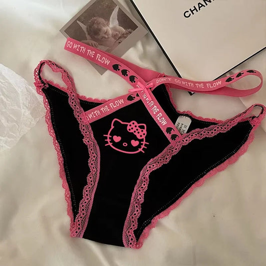 Hello Kitty Underwear Made Pure Cotton Dopamine Breathable Sweat Absorbing Swimsuit No Trace Girl Shorts Cute Women Accessories My Store