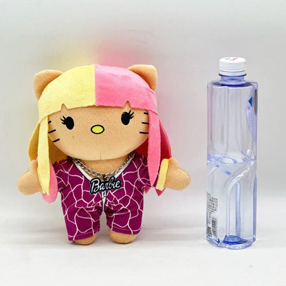 Hello Kitty Nicki Minaj Yellow Pink Hair Plush Doll Cute Clothing Figure Stuffed Toys Cute Boys Girls Birthday Gift 22cm My Store